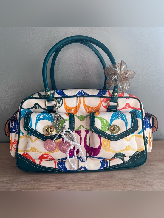 Coach Handbags - Coach Scribble Monogram Satchel